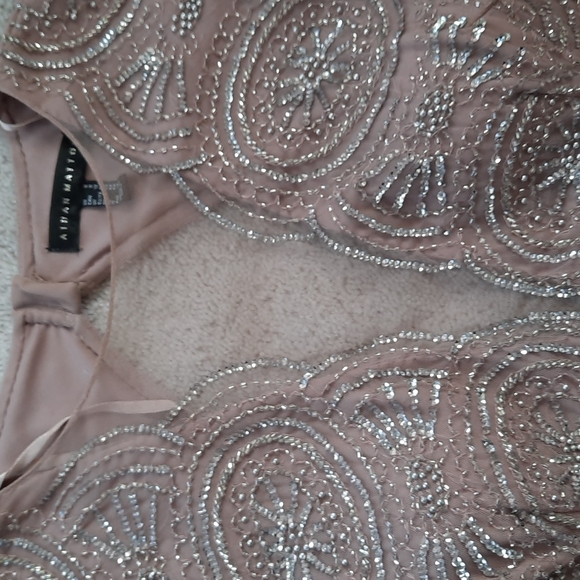 NWOT! AIDEN MATTOX BLUSH BEADED DESIGNER DRESS  GOWN SIZE 8 - Picture 5 of 15
